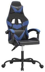 Sedia da Gaming Girevole Nero e Blu in Pelle finta