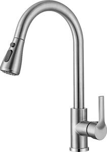 Rubinetto da cucina estraibile, modalità di spruzzo versatili, struttura in acciaio inossidabile, CF04043NBWM spazzolato
