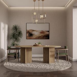 Tavolo da pranzo Loen, dimensioni 204x90 cm, ideale per soggiorno o sala da pranzo, design moderno. Disponibile nei seguenti colori: Okapi (noce), Artisan (rovere), Cremona (rovere), Portland (frassino nero)