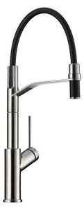 Miscelatore da cucina Naber LINEA Mio 5 con bocca estraibile finitura acciaio inox alta pressione