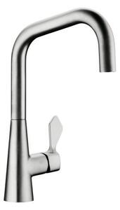 LINEA Umore 1, miscelatore per lavabo, finitura acciaio inox, alta pressione