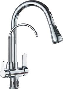Rubinetto da cucina, doppia maniglia, acqua calda e fredda, cromo B