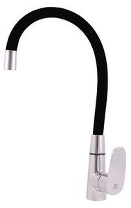 Miscelatore per lavello con braccio flessibile RAV Slezák AMUR cromo nero AM719.0/10C