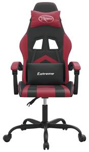 VidaXL Sedia da gioco girevole in ecopelle nera e rosso vino