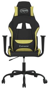 Sedia da gaming vidaXL con funzione massaggio, tessuto nero e verde chiaro
