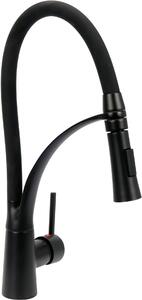 Rubinetto flessibile da cucina NERO, nero 43cm, rubinetto, rubinetto lavello, miscelatore