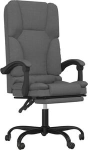 VidaXL Sedia da ufficio con funzione massaggio in tessuto grigio scuro