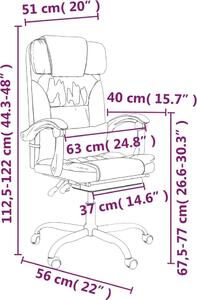 VidaXL Sedia da ufficio con funzione massaggio in Pelle finta crema