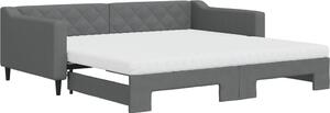 VidaXL Divano letto estraibile con materasso Grigio scuro 100x200 cm Tessuto
