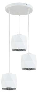 Lampada a sospensione in tessuto metallico in bianco argento a 3 luci E27 moderna lampada a sospensione tavolo da pranzo soggiorno