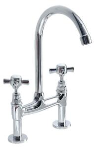 Miscelatore da cucina retrò HUDSON argento cromo