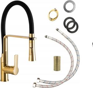 Rubinetto da cucina, 43 cm, oro, 360°, bocca girevole, Vegas
