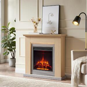 Caminetto elettrico da appoggio BALDERIA Pandora – Potenza termica fino a 2000 W, rovere chiaro