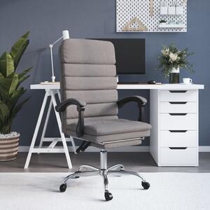 The Living Store Sedia da ufficio con funzione massaggio Tessuto Taupe
