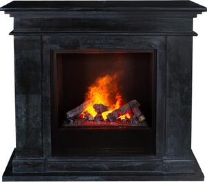Caminetto a vapore acqueo Xaralyn - Kos EC6-SWP - pietra naturale nera - con telecomando - caminetto elettrico decorativo Opti-Myst - caminetto da incasso incluso - caminetto decorativo
