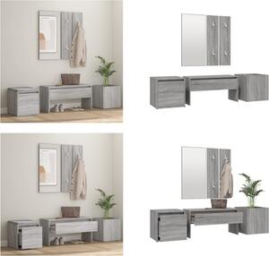 VidaXL Set di mobili per corridoio in legno grigio Sonoma - Set di mobili per corridoio - Set di mobili per corridoio - Mobili per corridoio - Set di mobili per corridoio