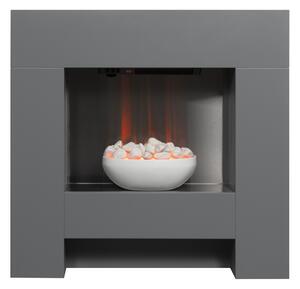 Caminetto elettrico Adam Cubist con elegante cornice in grigio, 36 pollici