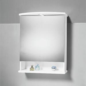 Specchio contenitore con luce Katia L 62 x P 23 x H 77 cm bianco lucido verniciato