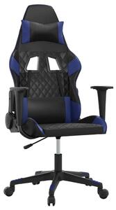Sedia da Gaming Massaggiante Nero e Blu in Pelle finta