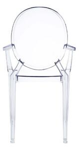 Poltrona sedia in policarbonato trasparente con braccioli design ricercato Emma