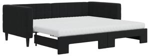VidaXL Divano letto estraibile con materasso Nero 90x190 cm Velluto