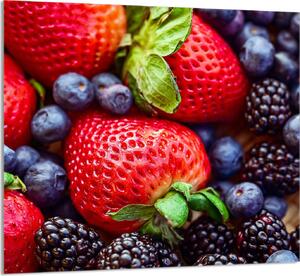 PIATTO IN VETRO PER CUCINA 65x60 Fragole