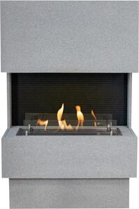 Caminetto a etanolo Xaralyn - Nuoro B - aspetto cemento - riscaldamento 3 KW - caminetto da incasso incluso - fiamme reali - caminetto decorativo