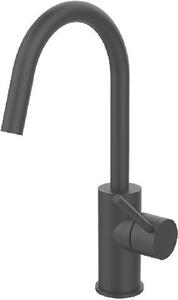 Paffoni Light - Miscelatore per lavabo con bocca girevole, nero opaco LIG078NO