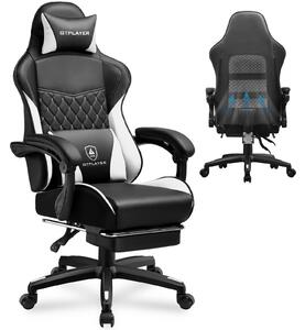 GTPLAYER Sedia da gioco, sedia da gioco, sedia da ufficio ergonomica regolabile in altezza, pratica per l'inverno e l'estate, con doppio schienale con poggiapiedi
