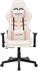 VidaXL Sedia da gioco in ecopelle bianca e rosa
