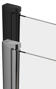Box doccia con ingresso frontale porta battente battente Remix 80 cm, H 195  cm in vetro, spessore 8 mm trasparente nero