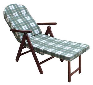Poltrona relax da interno in legno regolabile in 4 posizioni con cuscino e prolunga poggiapiedi Padova - Green