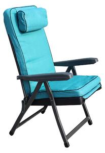 Poltrona relax in acciaio con schienale reclinabile e carrello poggiapiedi PARADISE - Azure