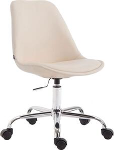 Sedia da ufficio in Pelle finta - Sedia da ufficio - regolabile in altezza e dal design ergonomico, colore: crema