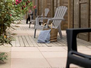 Poltrona da esterno giardino impilabile in resina e fibra di vetro con schienale alto e seduta bassa Baltimora - Black