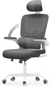 Sedia da ufficio ergonomica - sedia da ufficio con poggiatesta regolabile - braccioli, supporto lombare elastico, regolabile in altezza