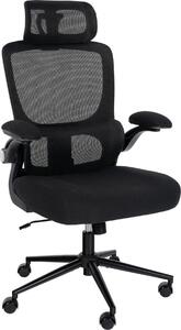 Sedia da ufficio ergonomica - sedia a rotelle - comfort regolabile, incluso il supporto lombare | colore: nero