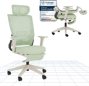 FLEXISPOT Foldex Sedia da ufficio ergonomica, sedia da ufficio pieghevole per piccoli ambienti con supporto lombare Braccioli regolabili in altezza con poggiapiedi Verde