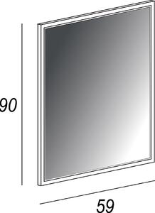 Specchio con illuminazione integrata bagno rettangolare Tiffany L 59 x H 90 cm