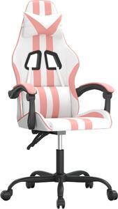 Sedia da Gaming Bianco e Rosa in Pelle finta