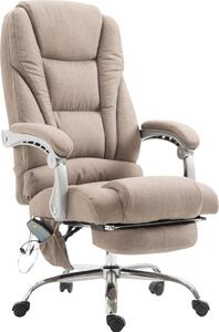 Sedia massaggiante ergonomica - Confortevole sedia da ufficio - Regolabile in altezza e con poggiapiedi | Colore: Taupe