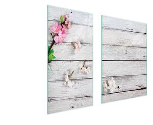 Piastre copri fornelli 2 pezzi 75x52 Copri piano cottura in Vetroceramica tagliere in vetro legno orchidea