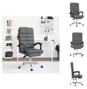 VidaXL Sedia da ufficio con funzione massaggio in tessuto grigio scuro - Sedie da ufficio
