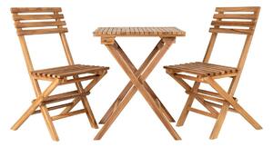 Set da caffè Cuenca con tavolo e 2 sedie da esterno in teak