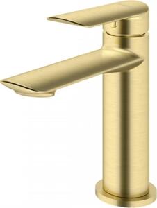 Miscelatore per lavabo senza tappo di scarico, finitura oro spazzolato, marca ALETTA