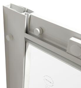 Box doccia quadrante scorrevole Essential 80 x 80 cm, H 185 cm in vetro, spessore 4 mm serigrafato bianco
