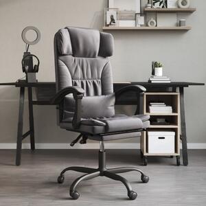 The Living Store Sedia da ufficio reclinabile in Pelle finta grigia