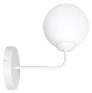 Applique Moderna 1 Luce Pregos In Acciaio Bianco E Vetro A Sfera Bianco