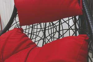 Ovetto sedia a dondolo da esterno in metallo con cuscino Rondine - Red