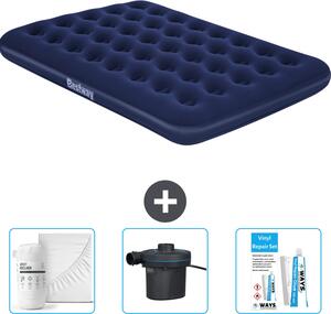 Materasso gonfiabile Bestway - Letto francese - 137 x 191 x 22 cm - Blu - Accessori inclusi